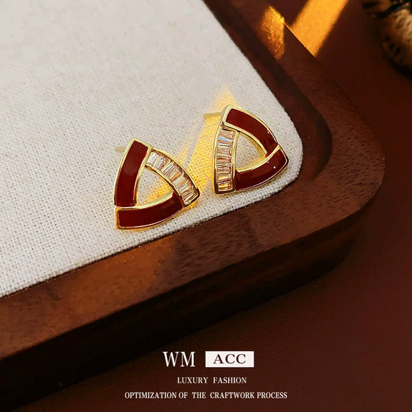 Alloy Geometric And Heart Shape Highend Elegant Women's Electroplating Earrings