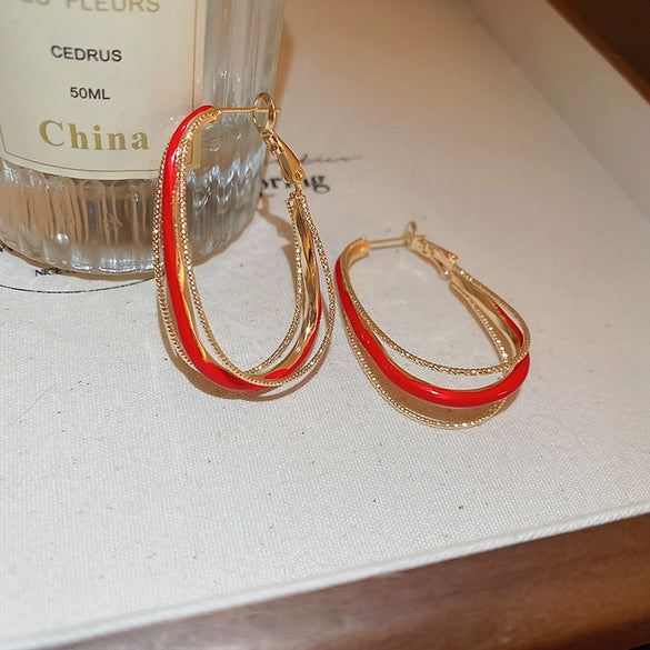 Alloy Geometric And Heart Shape Highend Elegant Women's Electroplating Earrings