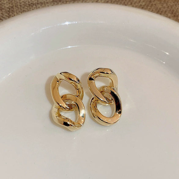Alloy Geometric And Heart Shape Highend Elegant Women's Electroplating Earrings