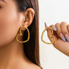 Alloy Geometric And Heart Shape Liquid Love Tassel Earrings For Women With Electroplating