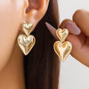 Alloy Geometric And Heart Shape Liquid Love Tassel Earrings For Women With Electroplating