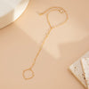 Alloy Geometric Asymmetrical Open Crystal Chain Stacked Finger Bracelet For Women With Electroplating