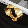 Alloy Geometric Asymmetrical Wide Bracelet For Women Punk Style Electroplated
