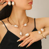 Alloy Geometric Baroque Pearl Collar Choker Necklace With Electroplating For Women