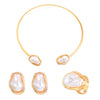 Alloy Geometric Baroque Pearl Collar Choker Necklace With Electroplating For Women