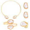 Alloy Geometric Baroque Pearl Collar Choker Necklace With Electroplating For Women