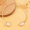 Alloy Geometric Baroque Pearl Collar Choker Necklace With Electroplating For Women