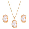 Alloy Geometric Baroque Pearl Collar Choker Necklace With Electroplating For Women