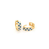 Alloy Geometric Black And White Checkerboard Light Luxury Women's Earrings With Real Gold Plating