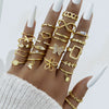 Alloy Geometric Black Butterfly Diamond Pearl Ring Dripping Oil Highend Unisex