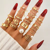 Alloy Geometric Black Butterfly Diamond Pearl Ring Dripping Oil Highend Unisex