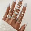 Alloy Geometric Black Butterfly Diamond Pearl Ring Dripping Oil Highend Unisex