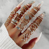 Alloy Geometric Black Butterfly Diamond Pearl Ring Dripping Oil Highend Unisex