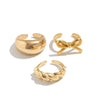 Alloy Geometric Bow Opening Finger Ring For Women With Electroplating Design