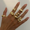 Alloy Geometric Bow Pattern Electroplated Ring Set For Women