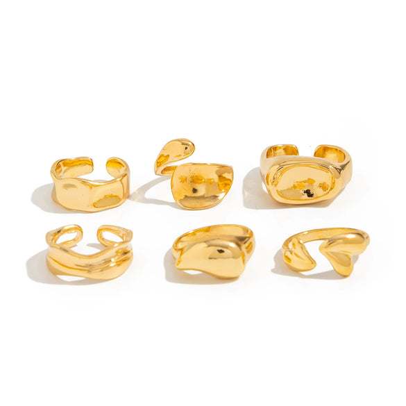 Alloy Geometric Bow Pattern Electroplated Ring Set For Women