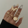 Alloy Geometric Butterfly Irregular Ring Electroplated For Women
