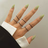 Alloy Geometric Butterfly Opening Multijoint Ring Set With Precious Stones Unisex