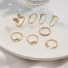 Alloy Geometric Butterfly Opening Ring Electroplated Light Luxury Unisex And Women's Eight Piece Set
