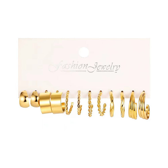 Alloy Geometric Butterfly Snake Earrings 5Piece Set Electroplated For Women
