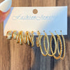 Alloy Geometric Butterfly Snake Earrings 5Piece Set Electroplated For Women