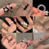 Alloy Geometric Cartoon Pearl Ring And Bracelet For Women With Electroplating Design