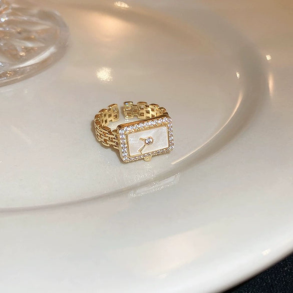 Alloy Geometric Cartoon Pearl Ring And Bracelet For Women With Electroplating Design