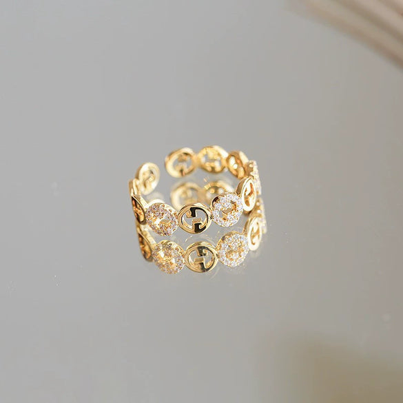 Alloy Geometric Cartoon Pearl Ring And Bracelet For Women With Electroplating Design