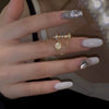 Alloy Geometric Cartoon Pearl Ring And Bracelet For Women With Electroplating Design