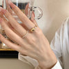 Alloy Geometric Cartoon Pearl Ring And Bracelet For Women With Electroplating Design