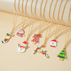 Alloy Geometric Christmas Cartoon Elk Snowman Bell Pendant Necklace For Women