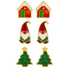 Alloy Geometric Christmas Earrings Electroplating For Women