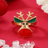 Alloy Geometric Christmas Ring For Women With Dripping Oil Treatment