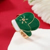 Alloy Geometric Christmas Ring For Women With Dripping Oil Treatment