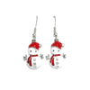Alloy Geometric Christmas Snowman Doll Earrings For Women With Diamond Design