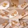 Alloy Geometric Circle Love Starfish Earrings For Women With Electroplating Design