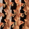 Alloy Geometric Circle Love Starfish Earrings For Women With Electroplating Design