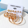 Alloy Geometric Circle Pearl Butterfly Exaggerated Twisted Women Earrings Electroplated