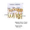 Alloy Geometric Circle Pearl Butterfly Exaggerated Twisted Women Earrings Electroplated