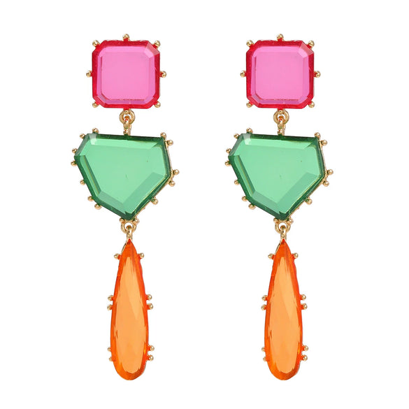 Alloy Geometric Color Matching Electroplated Women's Earrings