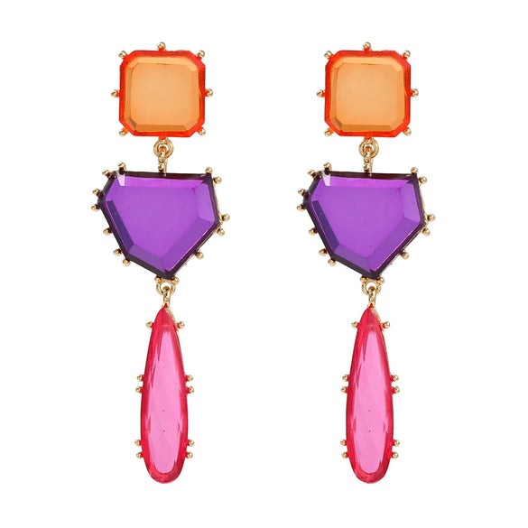 Alloy Geometric Color Matching Electroplated Women's Earrings