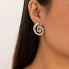 Alloy Geometric Conch Symbol Exaggerated Spiral Pattern Vintage Style Electroplated Women's Earrings