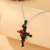 Alloy Geometric Cross Rose Necklace Electroplating Gothic Punk Rock Vintage Style