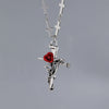 Alloy Geometric Cross Rose Necklace Electroplating Gothic Punk Rock Vintage Style