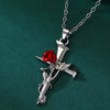 Alloy Geometric Cross Rose Necklace Electroplating Gothic Punk Rock Vintage Style