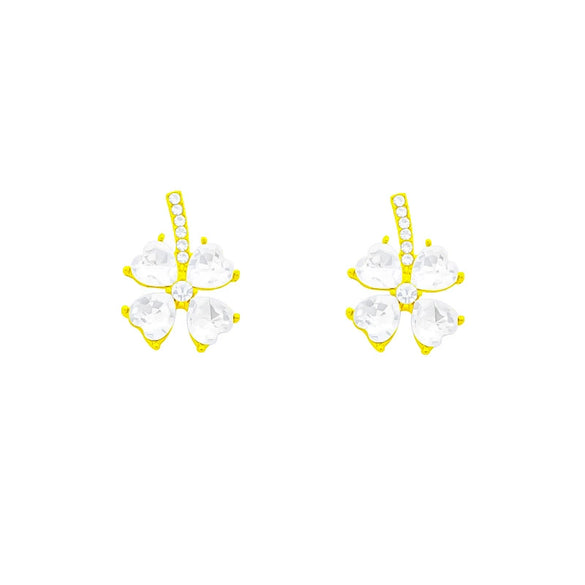 Alloy Geometric Crystal Lucky Grass Women's Earrings Jewelry