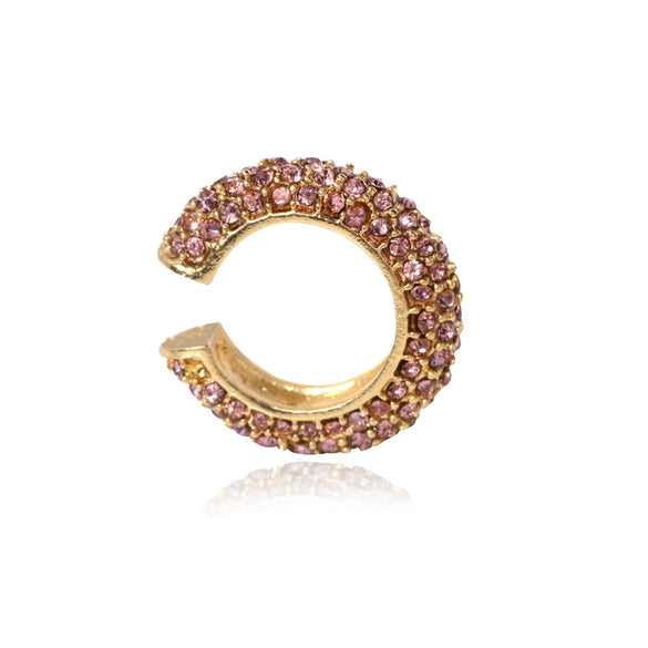 Alloy Geometric Cshaped Dot Diamond Electroplated Ear Clips Earrings