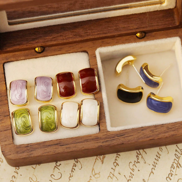 Alloy Geometric Cshaped Electroplated Women's Earrings