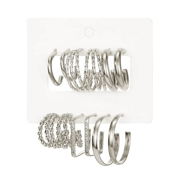 Alloy Geometric Cshaped Square Metal Earrings With Diamond Embedded And Electroplating Treatment For Women