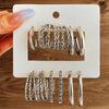 Alloy Geometric Cshaped Square Metal Earrings With Diamond Embedded And Electroplating Treatment For Women